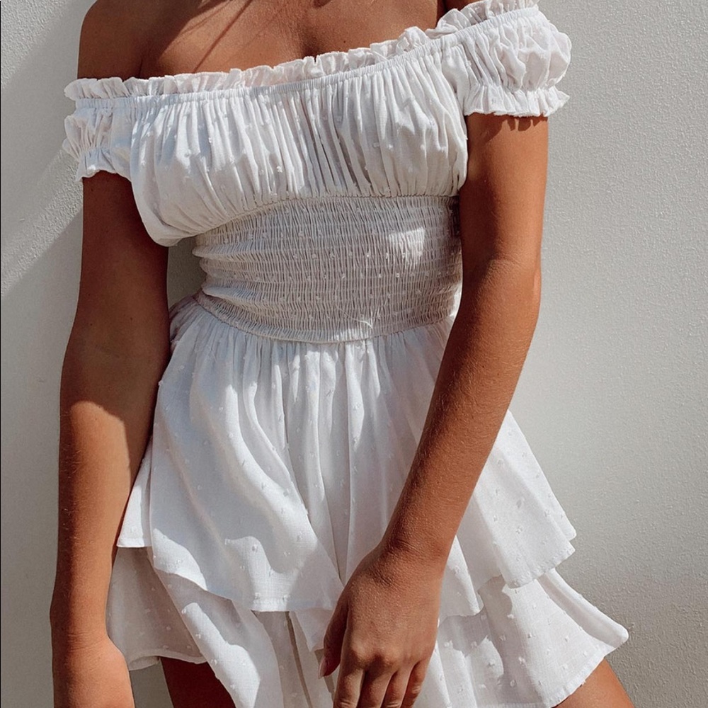 White Princess Polly Romper